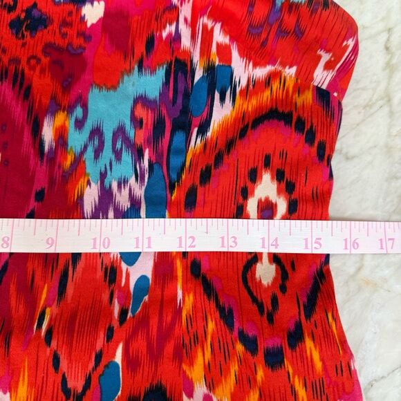 Belle BADGLEY MISCHKA Ikat Sheath Dress, Orange Pink Multi-color size 10 cotton - Picture 8 of 11